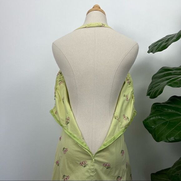 Vintage Embroidered Halter Cherry Dress - Picture 5 of 12